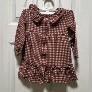 Zara Plaid Long Sleeve Baby Dress